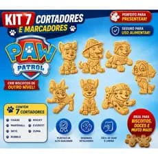 Kit 7 Cortadores e Marcadores Patrulha Canina | Biscoito | Pasta Americana | Confeitaria Infantil