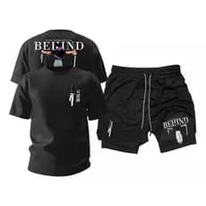 Kit Camiseta E Short Dry Fit Academia Treino Toji Behind Anime