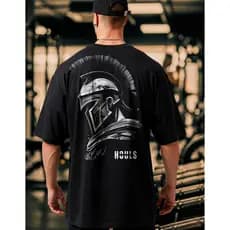 Camiseta Oversized Spartano Musculação Grande Algodão Streetwear Treino Academia