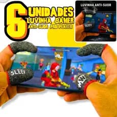 Luvinha dedo Gamer Anti-suor Luva para jogar Free Fire Gamer  + Precisão ( Opção 1 e 3 Pares)