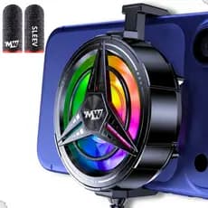 Cooler celular Gamer  LED RGB 5.500 RPM + Luvinha dedo Gamer Anti-suor