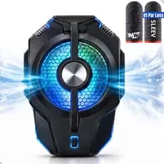 Kit Gamer Cooler Celular Placa Peltier RGB + Luva Dedo MegaWolf Anti Suor Free Fire PUBG