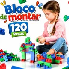 Blocos De Montar Infantil Educativo Encaixe Colorido 3 Anos 200/120 Peças