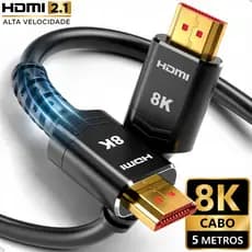 Cabo HDMI 5 Metros 2.1 8K  Ultra HD Gold 60Hz 4K 120Hz Blindado PS5 Xbox TV