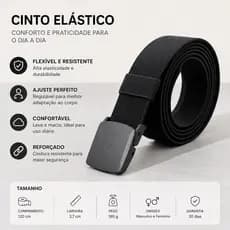 Cinto Militar Tático Unissex Elástico Reforçado com Fivela Automática Engate Rápido Ajustável Alta Resistência