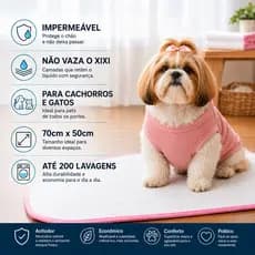 Tapete Higiênico Para Cães Lavável Não vaza Rende 200 Lavagens econômico 70x50 porte médio e pequeno porte absorvente