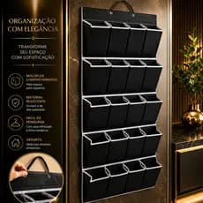 Sapateira Organizadora Sapatos C/ Bolsos Pendurar Atras Da Porta Parede Vertical Multiuso