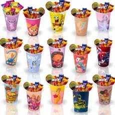 Kit Copos Stitch Patrulha Canina Bob Esponja Toy Story Gabby Bluey Zootopia Lembrancinha Aniversário