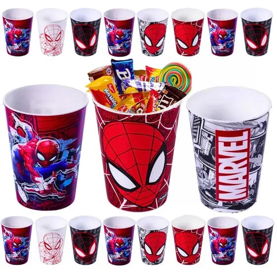 Kit Copos Homem Aranha 320ml Lembrancinha Festa Infantil Sacola Surpresa Aniversário Colecionável