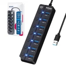 Hub de Expansão USB 3.0 7 em 1 com Interruptores Liga e Desliga UH-317S EXBOM