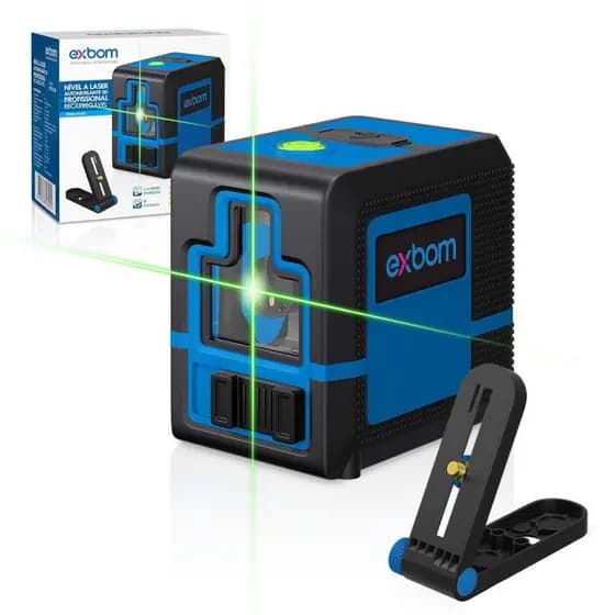 Mini Nível a laser com 2 linhas Régua profissional com suporte magnético FEPRO-NL200 EXBOM