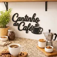 Quadro Decorativo Frase Decorativa Cantinho do Café MDF Parede Cozinha Frase Café Decoração Promoção