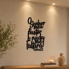 Frase Decorativa em MDF ''O Senhor é Meu Pastor e Nada Me Faltará Salmo 23" Quadro - Promoção !