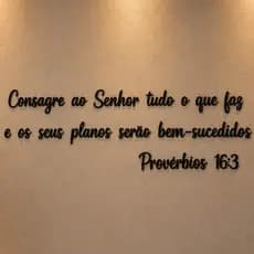 Frase Decorativa em MDF Passagem Bíblica Motivação Quadro Decoração Casa - Promoção !