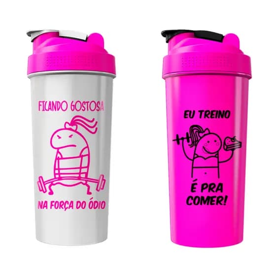 Kit 02 Coqueteleira Academia Shaker Garrafa 600ml