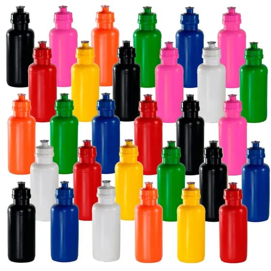 Kit 30 Squeeze 500ml Infantil Plástica Colorida Atacado Revenda