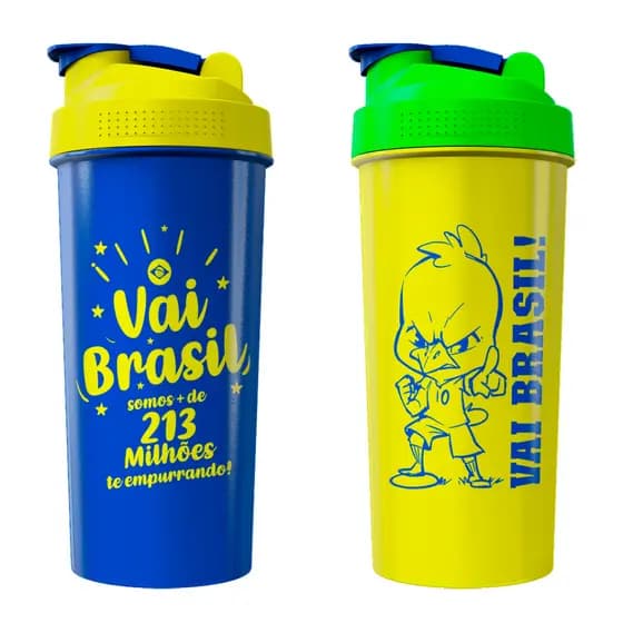 Kit 02 Coqueteleira 600ml Tema Copa do Mundo Livre BPA