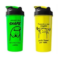 Kit 02 Coqueteleira Shaker Academia Garrafa Treino Casal