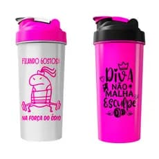 Kit 02 Shakers Fitness com Frases Motivacionais – Alta Qualidade