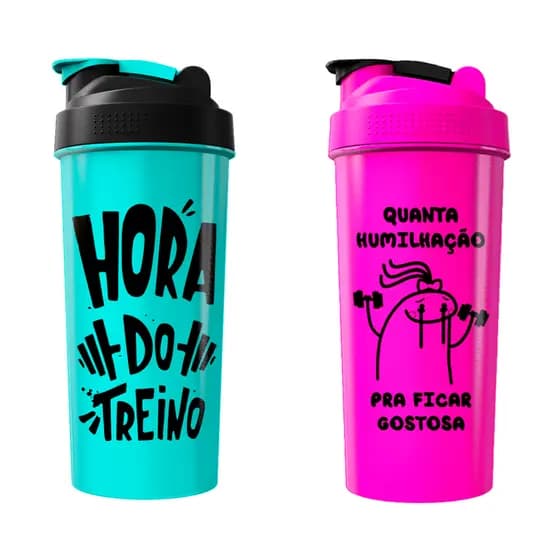 Kit 02 Coqueteleiras Motivacionais -Treino Casal Bodybuilder