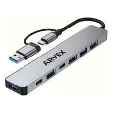 Adaptador Hub Usb 7 Portas Usb 3.0 E 2.0 Cabo Tipo C Thunderbolt 5 Gbps