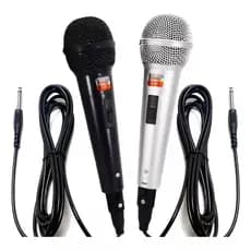 Kit Microfone Profissional Com 2 Unidades Com Fio Dinâmico Lelong LE-901