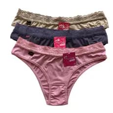 Kit 10 Calcinhas Microfibra - Cintura em Renda Sensual | Modelagem Baixa Confortável - Paty Grife