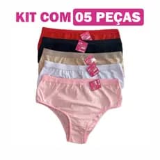 Kit 5 Calcinhas Plus Size – Conforto Em Algodão Direto Da Fábrica Varias Cores