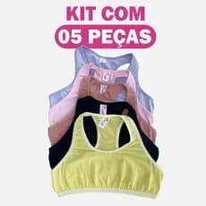 Kit 5 Top Academia Nadador Sem Bojo Moda Fitness Esporte Treino Dia a Dia