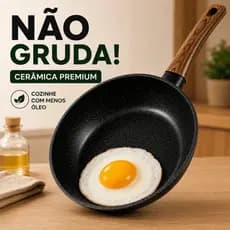 Frigideira Antiaderente Cerâmica 20cm Não Gruda Fogão A Gás Indução Elétrico Alumínio Premium
