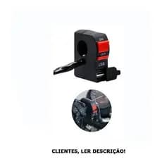 Botão Carregador Usb Interruptor Liga Desliga Moto Motoboy