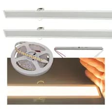 Perfil Linear LED Embutir 40x12 Branco 2 Metros Spero Fita LED 5m Luz Quente com Fonte