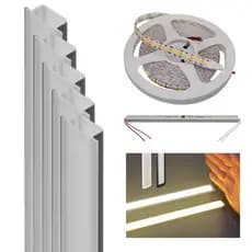Perfil LED Embutir Luz Linear 25x7 5m Branco Quente Sem Fonte Para Gesso Móveis Cozinha