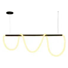 Luminária Pendente Corda 95cm Dourado LED 60W Luz Quente Bivolt