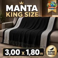 Manta King  3,00M x 1,80M Sofá Grande Grossa Decoração Sala Protetora Colcha Coberta | SUV