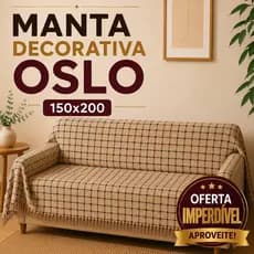 Manta Oslo Quadriculada 2,00m × 1,50m Gigante Sofá e Cama | Decorativa Disponível promoção