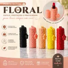 Porta Batom Feminino Chaveiro Porta Lip Balm Florzinha Para Bolsa Cute Aesthetic