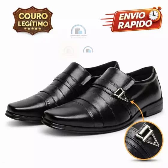Sapato Social Masculino Couro legitimo Premium Confortável  Bico Alongado estilo Italiano Clássico