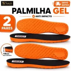 Palmilha Gel Anatômica Ortopédica Anti Impacto Nara´s Unisex para Tênis Bota Coturno Sapatos Botina