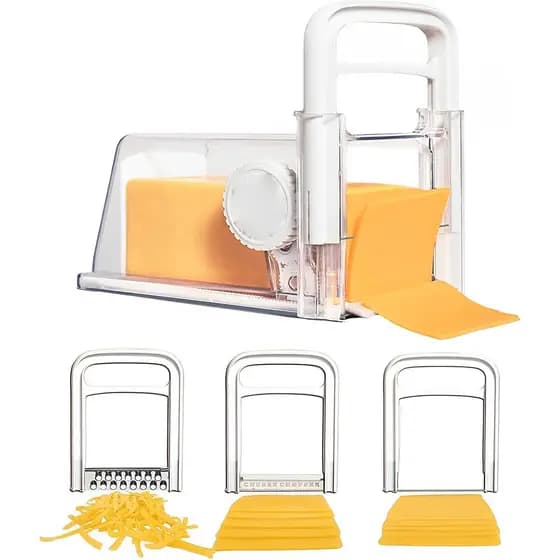 Cortador Fatiador Ralador Queijo Presunto Manual 4 Em 1 Lamina Inox Cozinha Preparo Comida Alimentos Refeiçoes Balcao