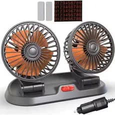 Ventilador Duplo 12V Carro Automotivo Ajustavel Verao Calor Dias Quentes 2 Velocidades