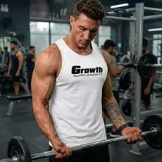 Regata Dry Fit  Masculina - Modelo regata GRO~~TH Academia Corrida CrossFit Treinos Intensos