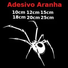 Adesivo Figurinha Aranha Medio 15cm 18cm Branco Branca Para Viseira Tanque Moto Bike Carro Paralama