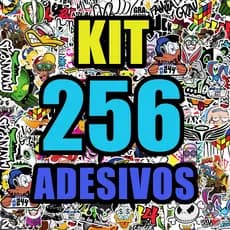 Kit 256 Adesivos De Motorizada Alta Resolução Cartela aprova d'agua - Personagens Frases e Simbolos