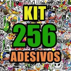 Kit 256 Adesivos Paralama Alta Resolução Cartela aprova d'agua - Personagens Frases e Simbolos