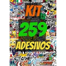 Kit 259 Adesivos Para Capacete Alta Resolução Cartela aprova d'agua - Personagens Frases e Simbolos
