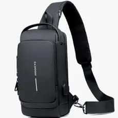 Bolsa Mochila De Ombro Anti-roubo Transversal Usb Pochete