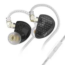 Fone Kz as16 pro 16ba, armadura balanceada alta fidelidade, retorno de palco, Cor Black com Microfone