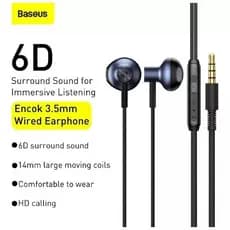 Fone De Ouvido Baseus H19 Com Microfone Som Estério Com Fio Half in ear