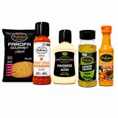 Kit Churrasco Completo Gourmet 5 Itens Farofa Molhos Premium Temperos